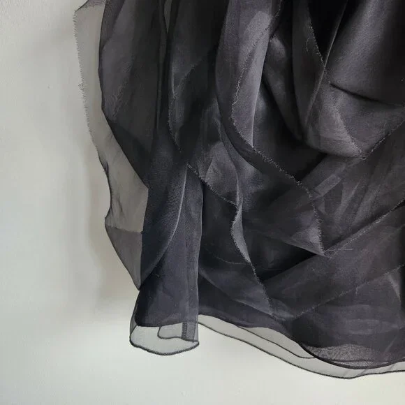 *NWT* Emporio Armani Black Silk Organza Mini Skirt - US 6  🇮🇹 - Picture 2 of 10